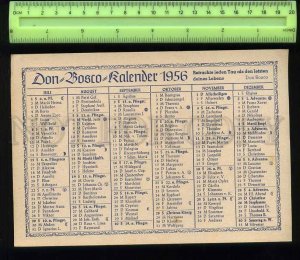 207980 GERMANY Don Bosco 1956 year Calendar card