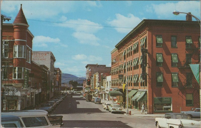 Postcard Center Street Rutland Vermont VT