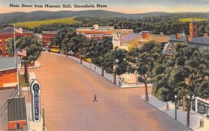 Main Street in Greenfield, Massachusetts from Masonic Hall.