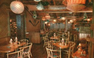 Vintage Postcard Fabulous Outrigger Authentic Decor Food & Beverages Restaurant