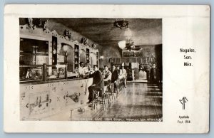 Nogales Sonora Mexico Postcard Cavern Cafe Bar Room 1953 Posted RPPC Photo