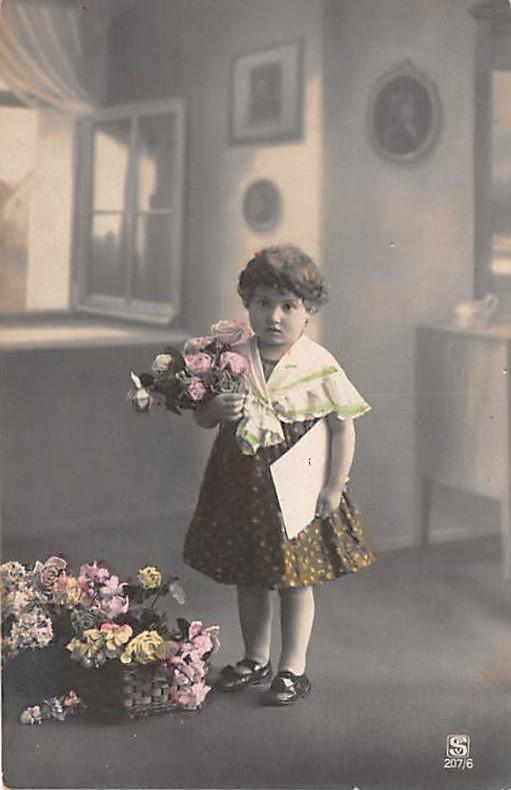 Little girl with flowers Child, People Photo Unused 