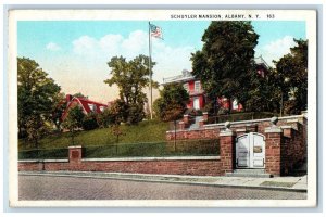 1926 US Flag Schuyler Mansion Albany New York NY Posted Vintage Postcard 