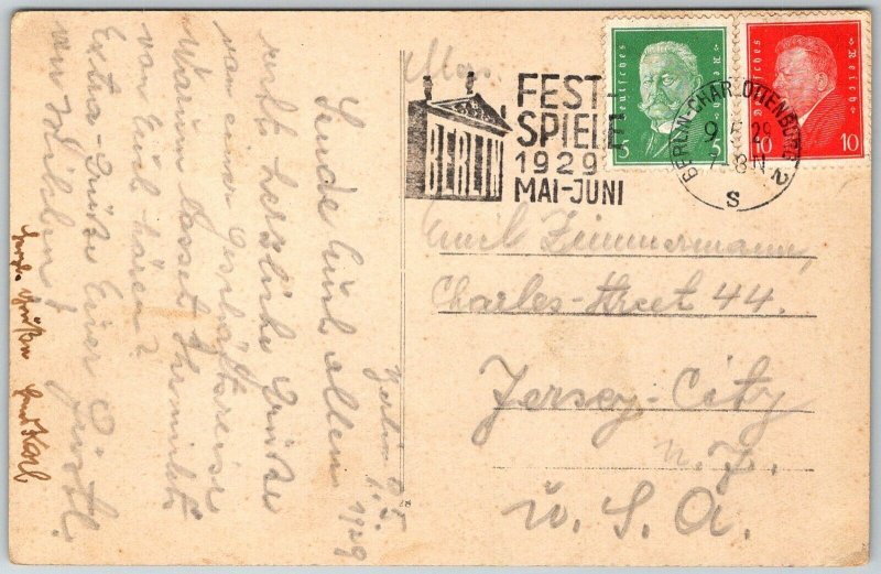 Berlin Germany 1929 Postcard Bismarck Denkmal Statue