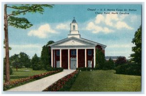 c1930's Chapel US Marine Corps Air Station Cherry Point North Carolina Postcard