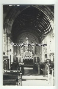 h1016 - St Marys Church interior , Brading , Isle of Wight - postcard plain back