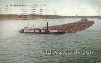 Mississippi River tow Steamer, Steam Boat, Steamboat, Ship, Ships, Postcard P...