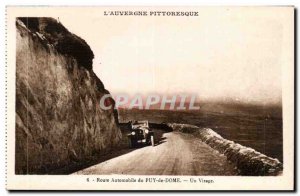 Auto Road of Puy de Dome - A Toned - L & # 39Auvergne Picturesque Old Postcard