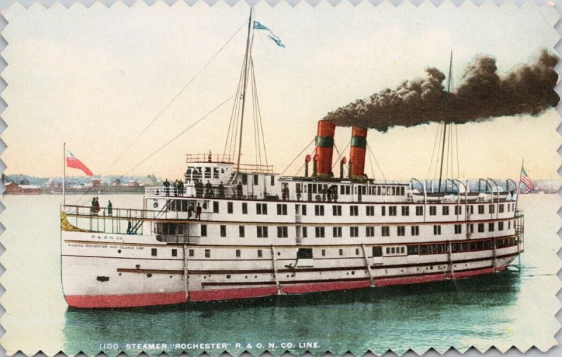 Steamer 'Rochester' R. & O.N. Co Ship Jagged Edge Postcard H54