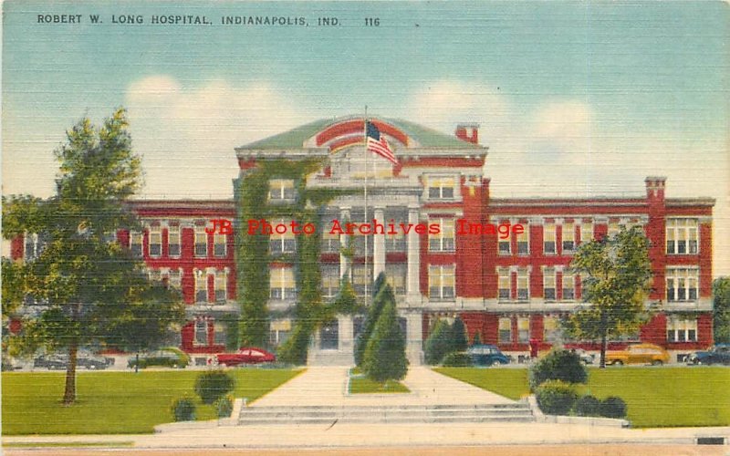 4 Linen Postcards, Indianapolis, Various Hospital Scenes, Methodist-Long-City