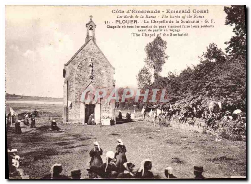 Postcard Old Emerald Coast Edges Rance Plouer The Chapel of Souhaitie