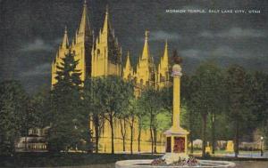 Utah Salt Lake City Mormon Temple At Night