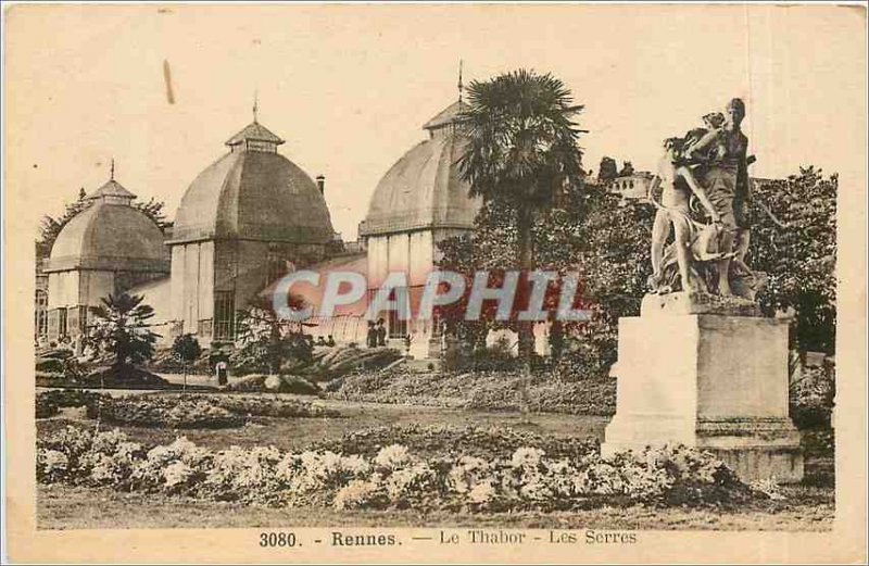 Old Postcard Rennes-Le-habor Greenhouses