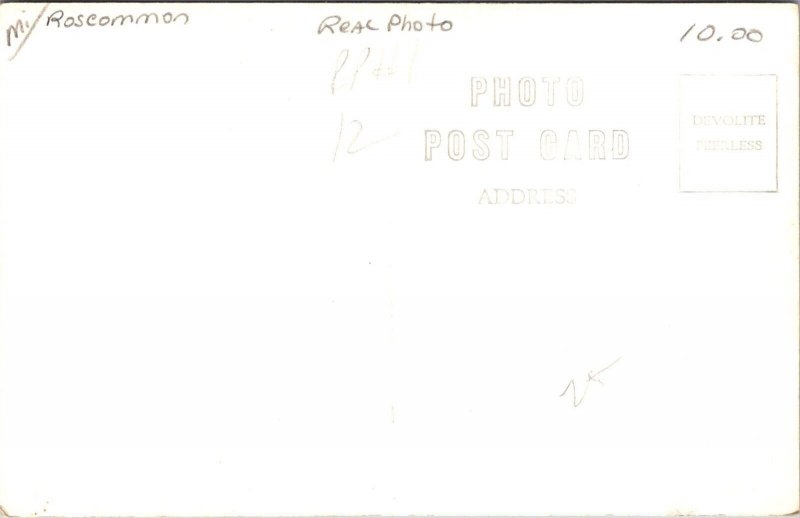 RPPC U.S.W.V Shelter, Higgins Lake, Roscommon MI Interior Vintage Postcard V69