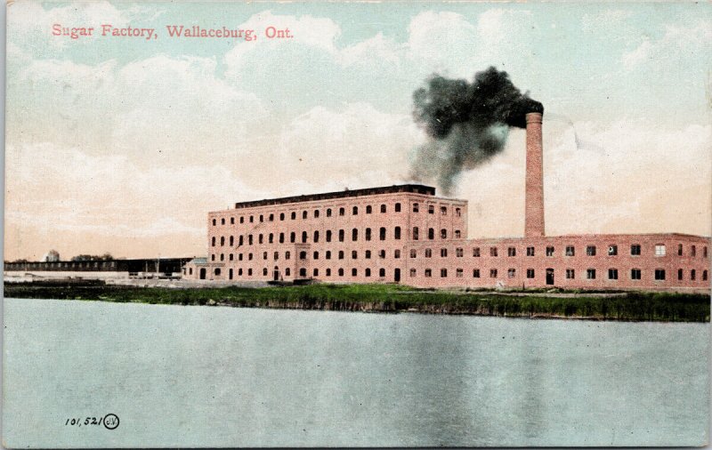 Sugar Factory Wallaceburg Ontario c1908 Blenheim & ? RPO Postcard G40