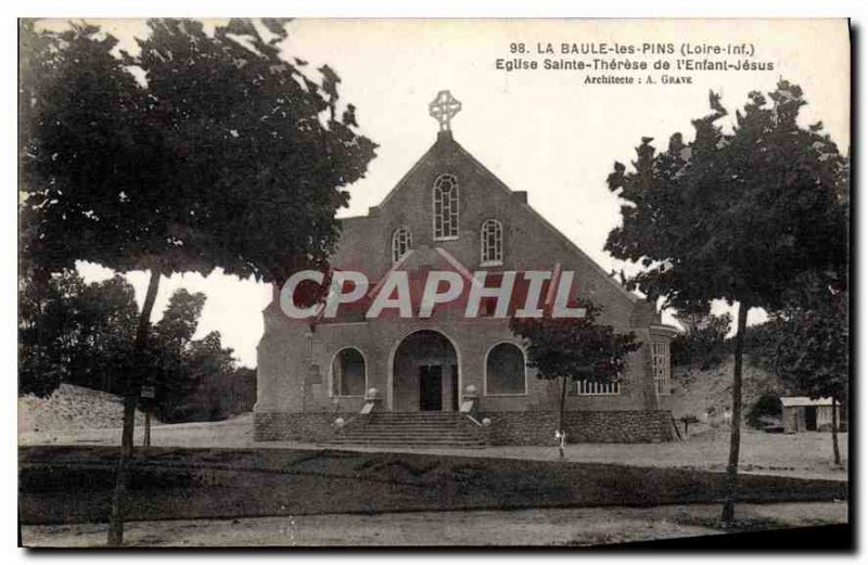 Old Postcard La Baule Loire Inf Church of Saint Therese of the Child Jesus Pins