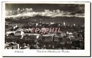 Postcard Modern Granada Vista de la Alhambra y las Murallas