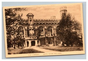 Vintage 1930's Postcard The Library Bryn Mawr College Campus Pennsylvania