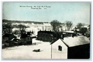 c1910's View Of Winter Scene Of 2nd St. River Greene Iowa IA Antique Postcard