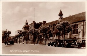 Vtg UK Corporation Street Taunton Somerset England RPPC Real Photo Postcard