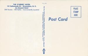 The O'Henry Hotel, Greensboro, North Carolina, postcard unused