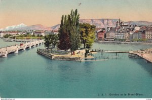 GENEVA, Switzerland, 1900-1910s; Geneve Et Le Mont-Blanc