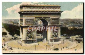 Old Postcard Paris Arc de Triomphe