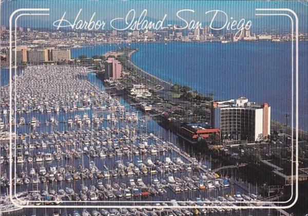 California San Diego Harbor Island Aerial View