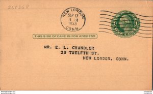 US Postal stationery 1c New London 1933 ad Joint outing National guard Camp g...
