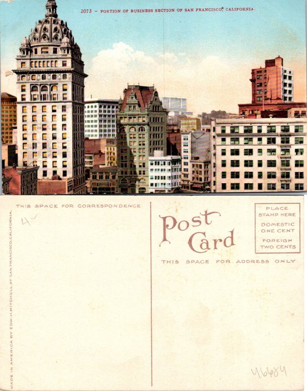 San Francisco CA Position of Business Section Postcard Unused (46684)