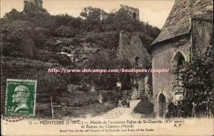 Montoire Old Postcard Abisde of & # 39ancienne Church of St. Oustrille and ru...