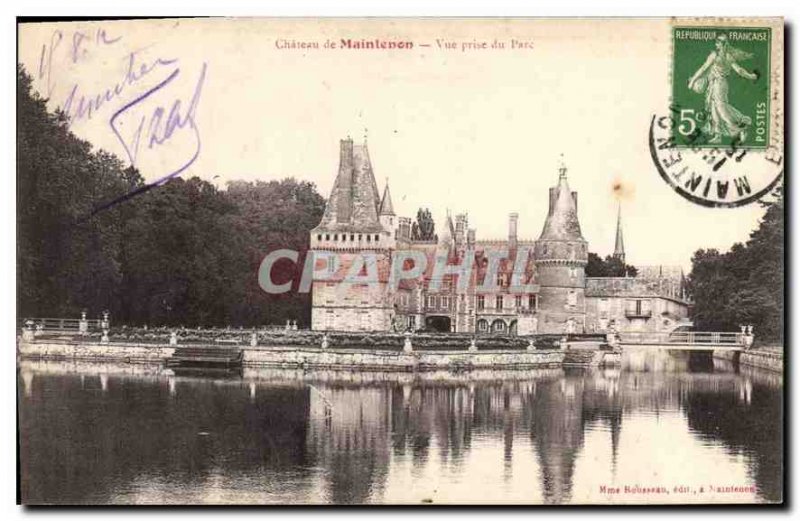 Old Postcard Chateau de Maintenon Park View taken
