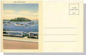 Beautiful Divided Cape Cod, Massachusetts/Mass/MA Postcard, Yachts