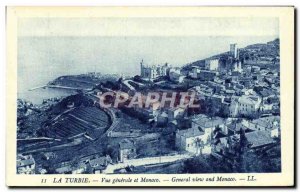 Old Postcard La Turbie and Monaco Vue Generale