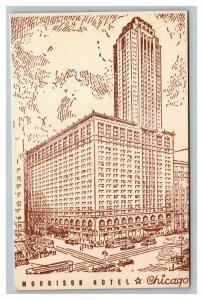 Vintage 1930's Advertising Postcard Morrison Hotel Chicago Illinois