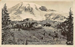 RAINIER NATIONAL PARK WA~PARADISE INN-ELEV 5557 RANAPAR 1924 REAL PHOTO POSTCARD