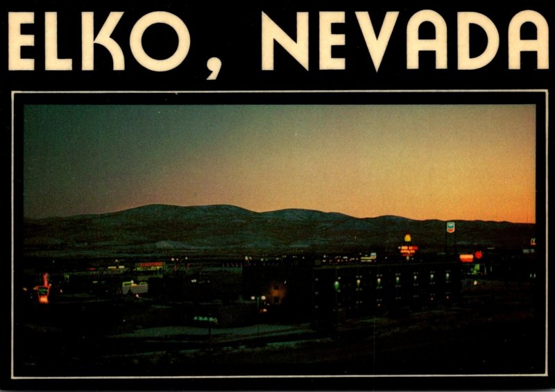 Nevada Elko Panoramic View At Sunset