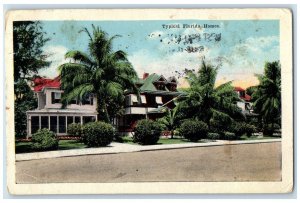 1918 Typical Florida Homes Roadside West Palm Beach Florida FL Posted Postcard