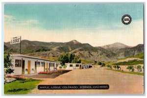 Colorado Springs Colorado CO Postcard Maple Lodge Exterior Building 1940 Vintage