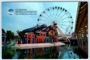 New Orleans LOUISIANA WORLD EXPO 1984 Bayou Plaza ~ Ferris Wheel 4x 6 Postcard