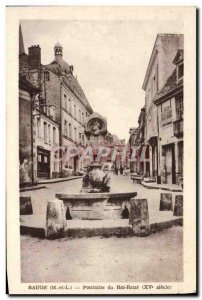 Old Postcard Bauge King Fontaine nRene