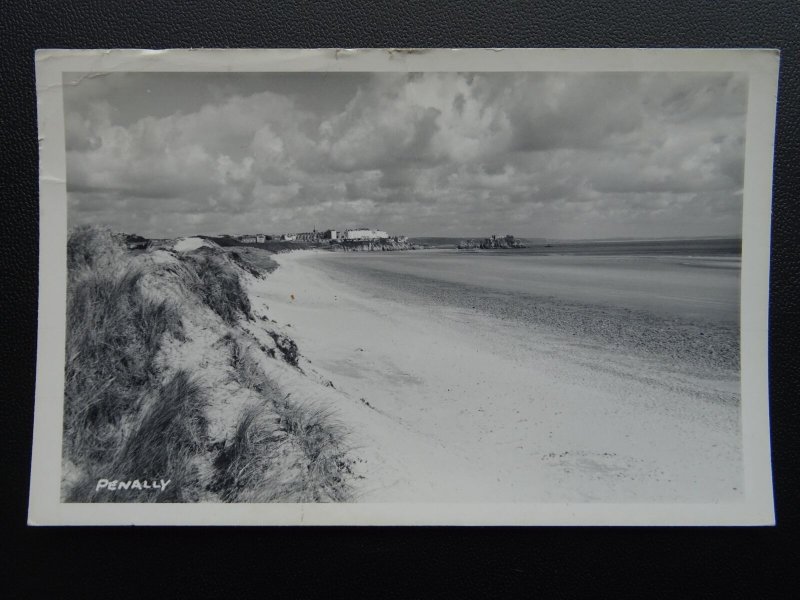 Pembrokeshire PENALLY Panoramic View VILLAGE & BEACH c1962 RP Postcard