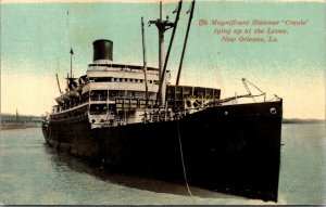 Postcard Steamer Creole Tying Up At The Levee in New Orleans, Louisiana