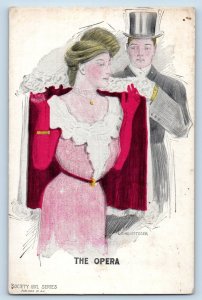 Artist Signed Postcard Pretty Woman The Opera Society Girl Series c1910's