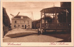 Netherlands Willemstad Hotel Bellevue Vintage Postcard 09.46