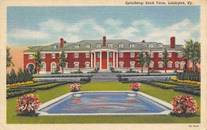 Spindletop Stock Farm Lexington Kentucky 1955 linen postcard