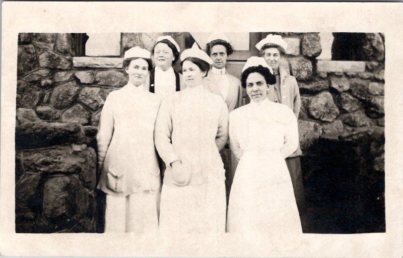 Colorado Woodman Sanitarium Nurses RPPC Colorado Springs Real Photo Postcard W16