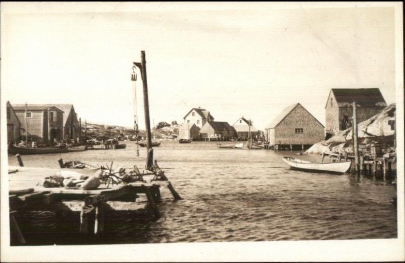 Nova Scotia Harbor - Peggy's Cove Real Photo Postcard