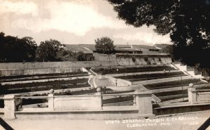 Postcard General Jardin E. Carransa Garden Cuernavaca Morelos Mexico RPPC