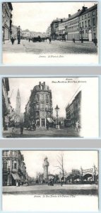 3 Postcards (Anvers) ANTWERP, BELGIUM ~ Rue Nationale, Rue Simons, Place de Meir